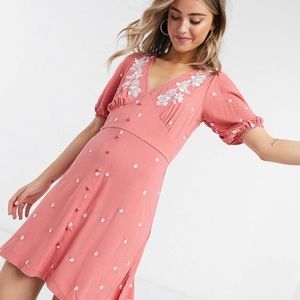 ASOS Mini Embroidered Tea Dress